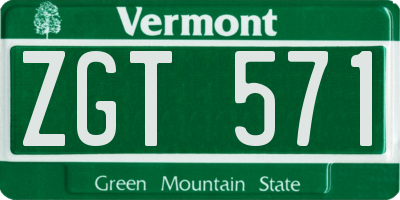VT license plate ZGT571