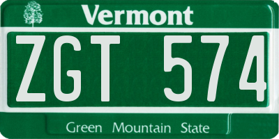 VT license plate ZGT574
