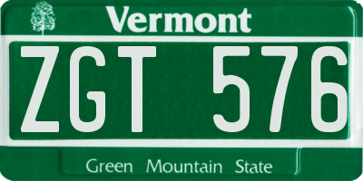 VT license plate ZGT576