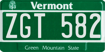 VT license plate ZGT582