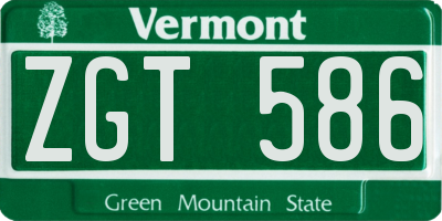 VT license plate ZGT586
