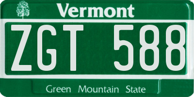 VT license plate ZGT588
