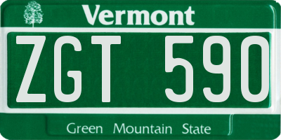 VT license plate ZGT590