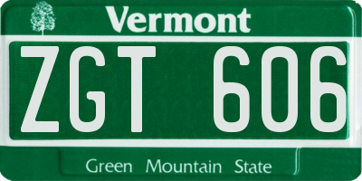 VT license plate ZGT606