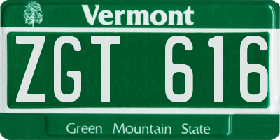 VT license plate ZGT616