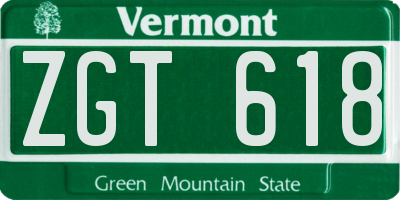 VT license plate ZGT618