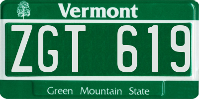 VT license plate ZGT619