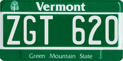 VT license plate ZGT620