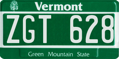 VT license plate ZGT628