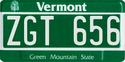 VT license plate ZGT656