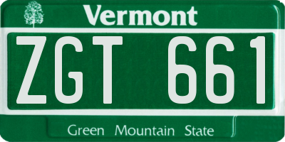 VT license plate ZGT661