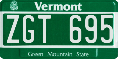 VT license plate ZGT695