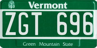 VT license plate ZGT696
