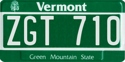 VT license plate ZGT710