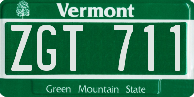 VT license plate ZGT711