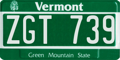 VT license plate ZGT739
