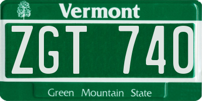 VT license plate ZGT740