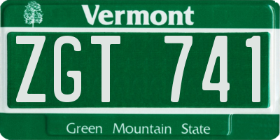 VT license plate ZGT741