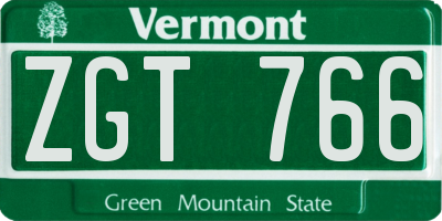 VT license plate ZGT766