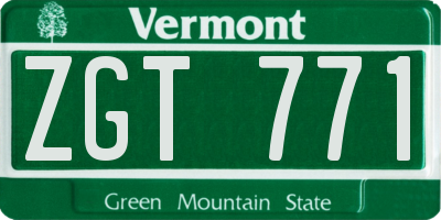 VT license plate ZGT771