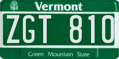 VT license plate ZGT810