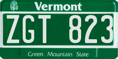 VT license plate ZGT823