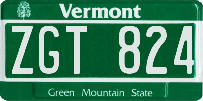 VT license plate ZGT824