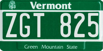 VT license plate ZGT825