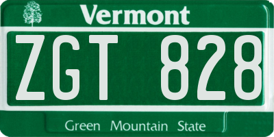 VT license plate ZGT828