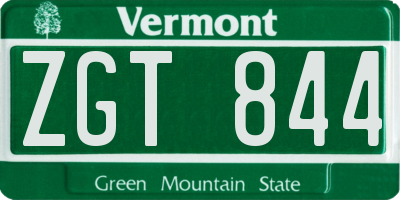 VT license plate ZGT844