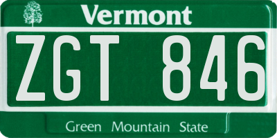 VT license plate ZGT846