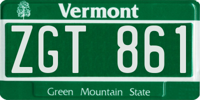 VT license plate ZGT861