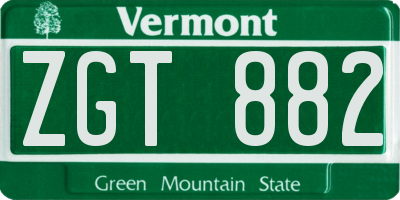 VT license plate ZGT882