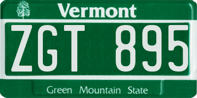 VT license plate ZGT895