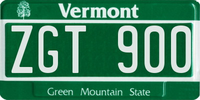 VT license plate ZGT900