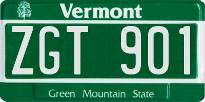 VT license plate ZGT901