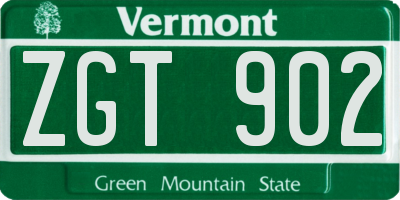 VT license plate ZGT902
