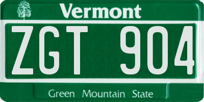 VT license plate ZGT904