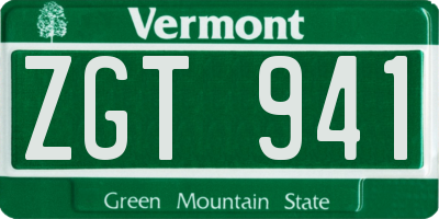 VT license plate ZGT941