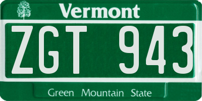 VT license plate ZGT943