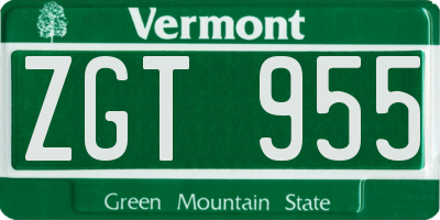 VT license plate ZGT955