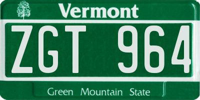 VT license plate ZGT964