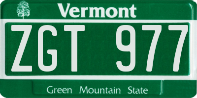 VT license plate ZGT977