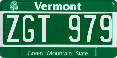 VT license plate ZGT979
