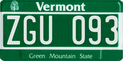 VT license plate ZGU093