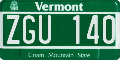 VT license plate ZGU140