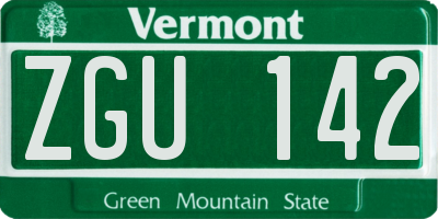 VT license plate ZGU142
