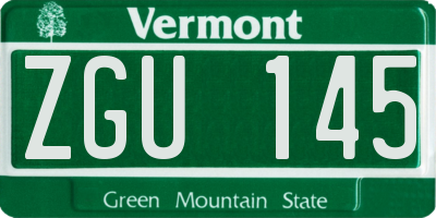 VT license plate ZGU145
