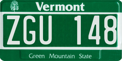 VT license plate ZGU148