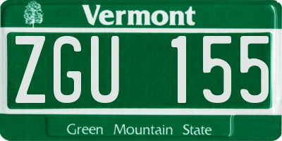 VT license plate ZGU155